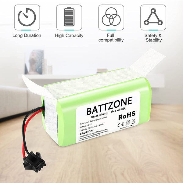 14,4V 3500mAh Li-Ion Ersatzakku Ersatzteile Kompatibel für Conga Excellence 990,950,1090 und Eufy RoboVac 11,11S,30,35C