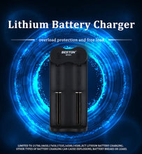 3,7 V 4,2 V schnelles intelligentes Batterieladegerät 2 Steckplätze Ladegerät für 18650 21700 26650 16430 wiederaufladbare Batterien