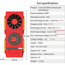Daly smart bms Li-ion 10S 36V 500A with Fan bluetooth 52 130 257