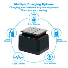 2PCS  Akkuladegerät Akku 1300mAh Sportkamera Zubehör