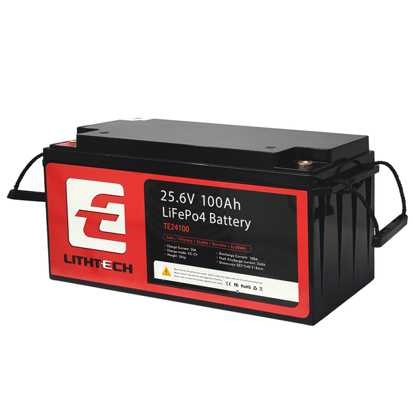 24V 29.2V 100Ah 2560Wh Intelligente LiFePO4 Akku mit 100A BMS Bluetooth perfekt für Wohnmobile Boote