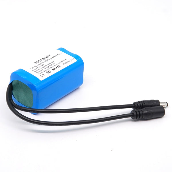 7,4V 5200mAh 8,4V 18650 Lithiumbatterie Fahrradlampe Scheinwerfer Spezialakku DC 5,5x2,1MM