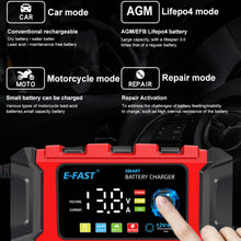 E-FAST Blei Säure Lithium Eisen Batterie Ladegerät 12V Kfz Batterie TK360 Ladegerät für Motorrad Batterie Ladung