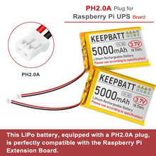 3,7V 5000mAh 105080 LiPo-Akku Wiederaufladbar 1S 3C Mit PCB PH2.0 Stecker Für Arduino ESP32 Board RPI