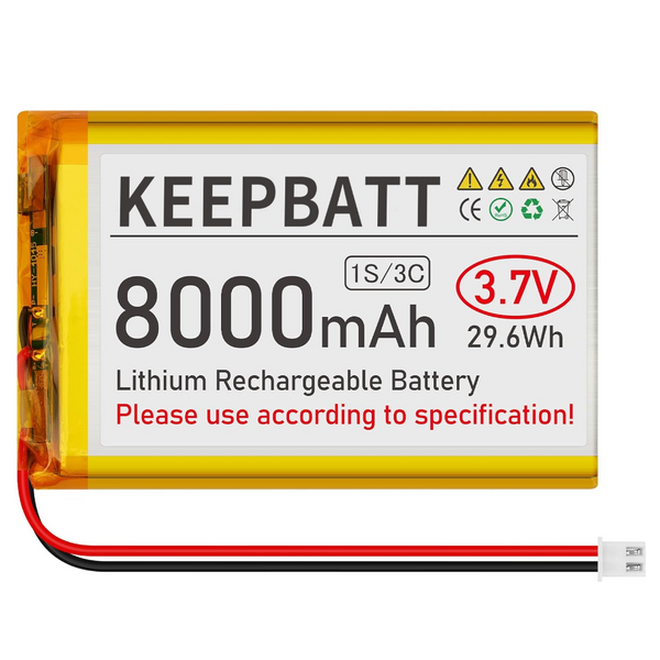 3,7V 8000mAh 126090 LiPo-Akku Wiederaufladbar 1S 3C Mit Dual PCB Micro JST PH 2.54 Stecker Für GPS-Drohne Mit Mehreren Geräten