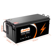 24V 100Ah LiFePO4 Akku Lithium-Eisenphosphat Batterie mit 100A BMS Ideal für Wohnmobil, Boot & Solar