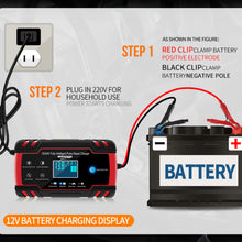 12V Autobatterie Ladegerät 24V Volt Motorradbatterie Bleiakku Reparatur Typ AGM