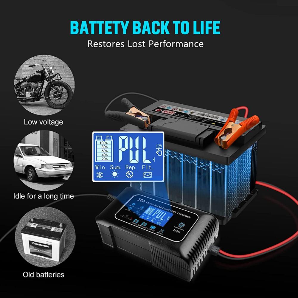 20A 12V/24V Lifepo4 Lithium AGM Gel Smart Batterieladegerät Für Auto, –  batteryzone-de