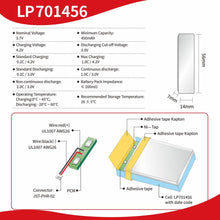 701456 Lipo Ersatz 3,7V 450mAh Lithium-Polymer-Akku für E-Reader