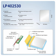 402530 3,7 V 250mAh 300mAh Li-Polymer-Akku für drahtlose Bluetooth-Lautsprecher