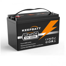 EU-Lager 12V 100AH Akku 12,8V LiFePO4 Batterie mit Bluetooth BMS für RV Boote Solarstromanlagen