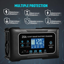 20A 12V/24V Lifepo4 Lithium AGM Gel Smart Batterieladegerät Für Auto, Boot, Motorrad, Rasenmäher