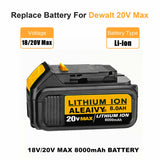 8.0Ah 20V MAX XR Akku-Elektrowerkzeug für DeWalt DCB184 DCB181 DCB182 DCB200