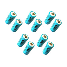 10pcs ICR16340 CR123A 700mah 3,7v li-ion akku lithium-batterien taste top