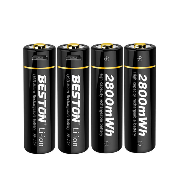 4PCS Micro USB 1,5 V Li-Ion Wiederaufladbare AA Batterie für Spielzeug BESTON