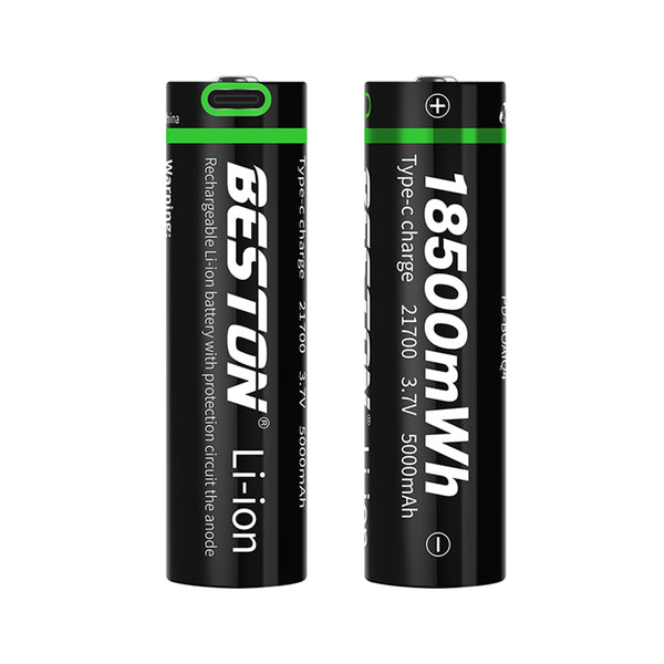 3,7 V 21700 Typ-C Wiederaufladbare Li-Ion-Beston-Batterie 5000 mAh Lithium-Batterien für Taschenlampe