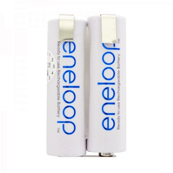 2 Stück eneloop Standard 2,4 Volt NiMH AkkuPack AA Mignon mit Lötfahnen, 2,4 Volt 2000mAh