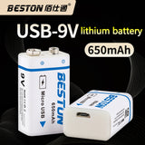 9v 650mAh BESTON High quality USB Li ion Lithium Rechargeable Battery for Multimeter and Electronic Instrument