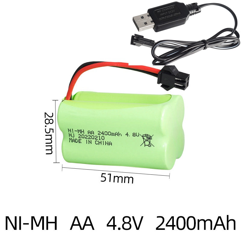 4,8V 2400mAh AA NiMH Ni-Mh Akkupack mit USB Ladegerät für ferngesteuertes Spielzeug