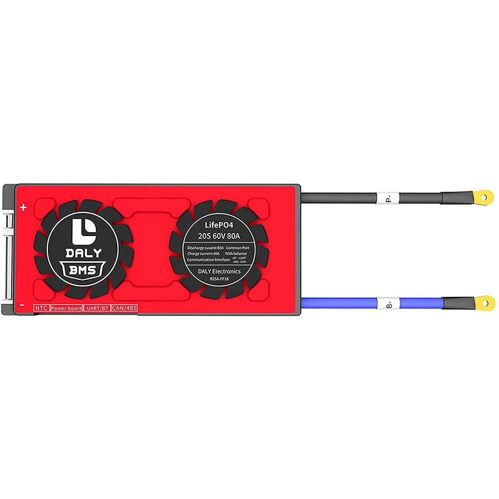 DALY BMS Li-Ion 20S 72V 80A Schutzplatine mit Lüfter, gemeinsamem  Anschluss, Ausgleichsdraht, Temperatursensor für Lade- und Entladeschutz  und Management von 3,7-V-Lithium-Akkupacks.: : Elektronik & Foto