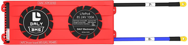 Daly smart bms Lifepo4 8S 24V 100A with Fan bluetooth 33 65 184