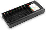 ISDT N8 Batterieladegerät Akku Ladegerät LCD-Display Schnellladegerät für 8 Akkus NI-MH NI-Cd AA AAA Li-lon LiFePO4 Akku