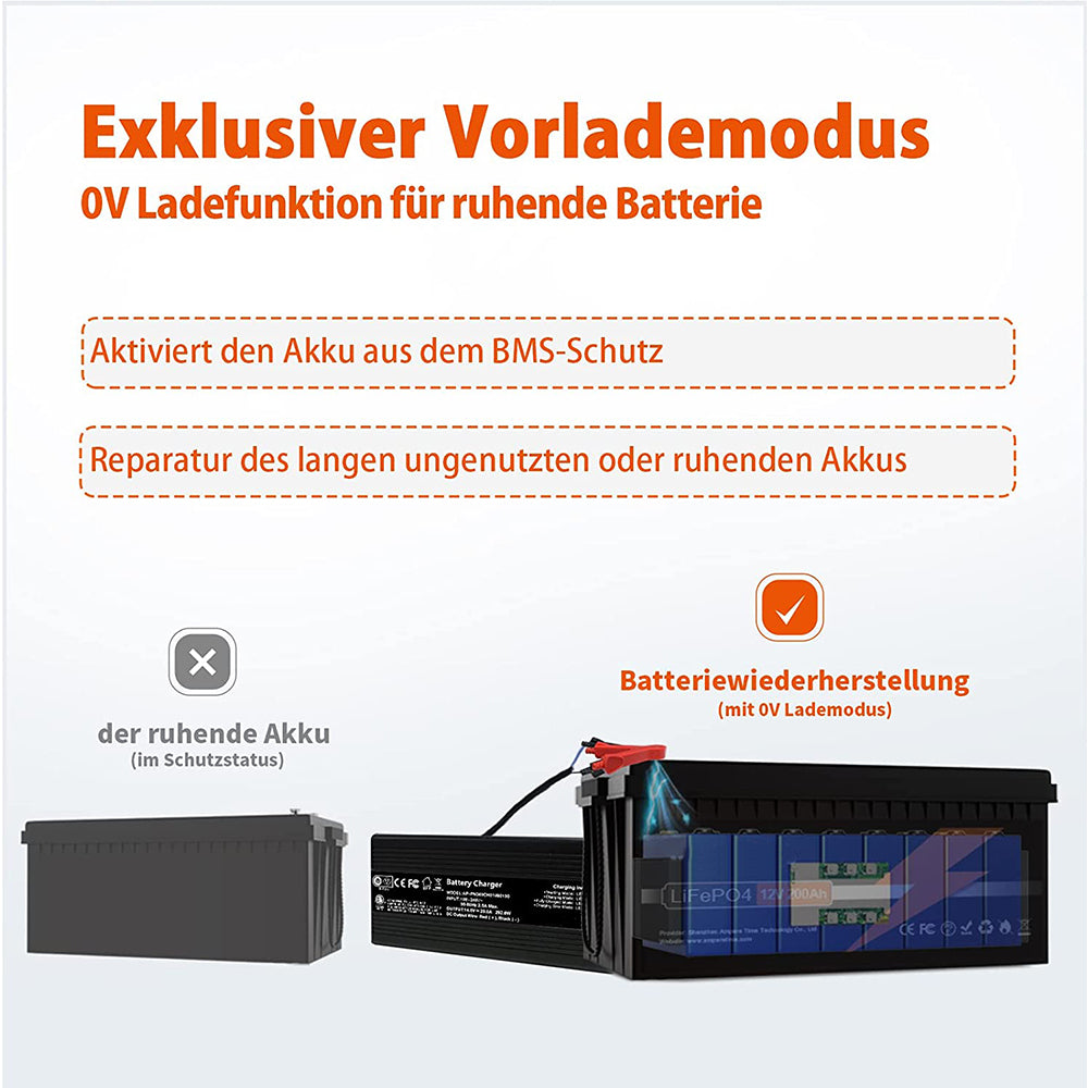 Smart Schnellladung 14.6V 20A Batterie ladegerät für 12.8v LiFePO4 Akku
