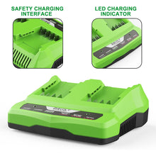 2Port 29862 Ladegerät 24V für G-24 Greenworks 24V Lithium Akku Dual Port Schnellladegerät