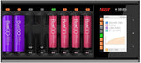 ISDT N8 Batterieladegerät Akku Ladegerät LCD-Display Schnellladegerät für 8 Akkus NI-MH NI-Cd AA AAA Li-lon LiFePO4 Akku