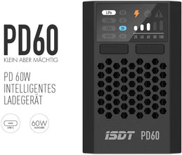 ISDT PD60 60W 6A Lipo Akku Ladegerät Balance Entlader für 1-4S LiPo Life Lilon LiHv Pb NiMH RC Akku Batterien