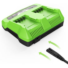 2Port 29862 Ladegerät 24V für G-24 Greenworks 24V Lithium Akku Dual Port Schnellladegerät