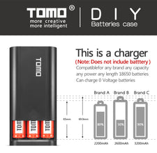 18650 Akku Ladegerät Praktisch DIY tragbares Batteriegehäuse 18650 Li-Ion Akku Powerbank