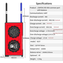 Daly smart bms Lifepo4 24S 72V 40A  bluetooth 18 66 128