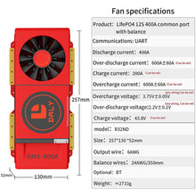 Daly smart bms Lifepo4 12S 36V 400A with Fan bluetooth 52 130 257