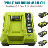 40-Volt-Lithium-Ionen-Ladegerät OP401 Kompatibel mit 40-V-Akku OP4026 OP40201 OP4040 OP40401 OP4050 OP4050A OP40501 OP40601
