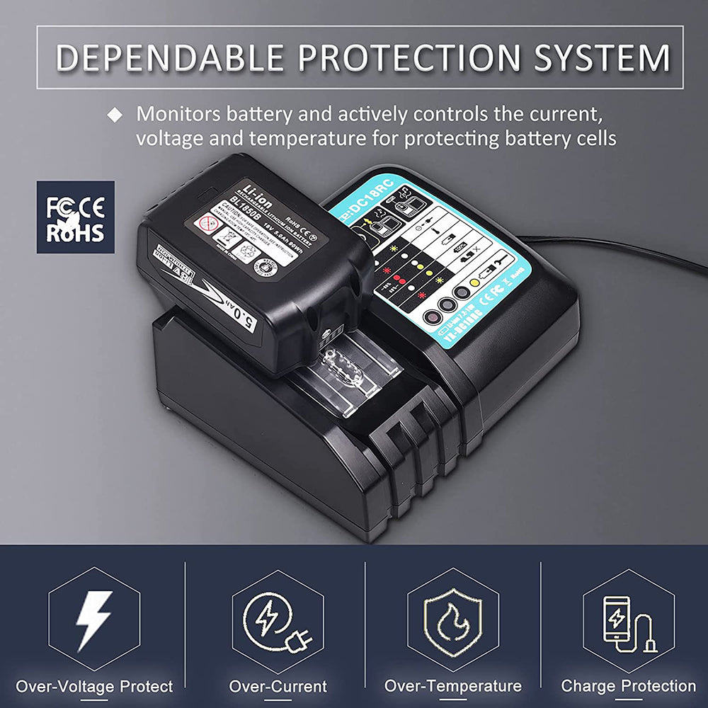 2x Ersatzakku 18V 8,0Ah Für Makita + Ladegerät DC18RD (Dual Port, 4A) – Kompatibel Mit BL1860B 2x Ersatzakku 18V 8,0Ah Für Makita + Ladegerät DC18RD (Dual Port, 4A) – Kompatibel Mit BL1860B