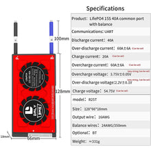 Daly smart bms Lifepo4 15S 48V 40A  bluetooth 18 66 128