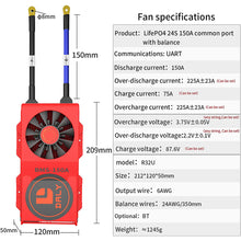 Daly smart bms Lifepo4 24S 72V 150A with Fan bluetooth 50 120 209