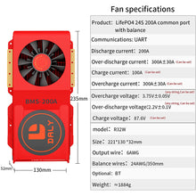 Daly smart bms Lifepo4 24S 72V 200A FAN  bluetooth BMS board 52 130 235