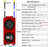 Daly smart bms Li-ion 13S 48V 100A bluetooth 24 65 166