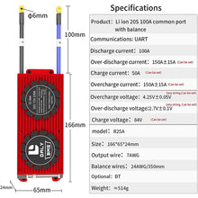 Daly smart bms Lifepo4 20S 60V Li-ion 20S 72V 100A bluetooth 24 65 166