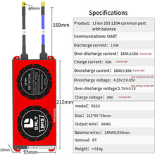 Daly smart bms Lifepo4 20S 60V Li-ion 20S 72V 120A  bluetooth board  20 95 212