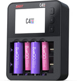 ISDT C4 EVO Batterieladegerät Akku Schnellladen  TYPE-C QC 3.0 LiHv- und LiFePO4 18650 18700 26650 wiederaufladbare Batterien