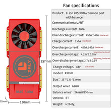 Daly smart bms Lifepo4 20S 60V Li-ion 20S 72V 300A with Fan bluetooth 52 130 257