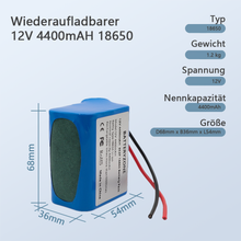 Wiederaufladbarer 12V 4400mAH 18650 Li-Ion Akku mit 12V 2A Ladegerät