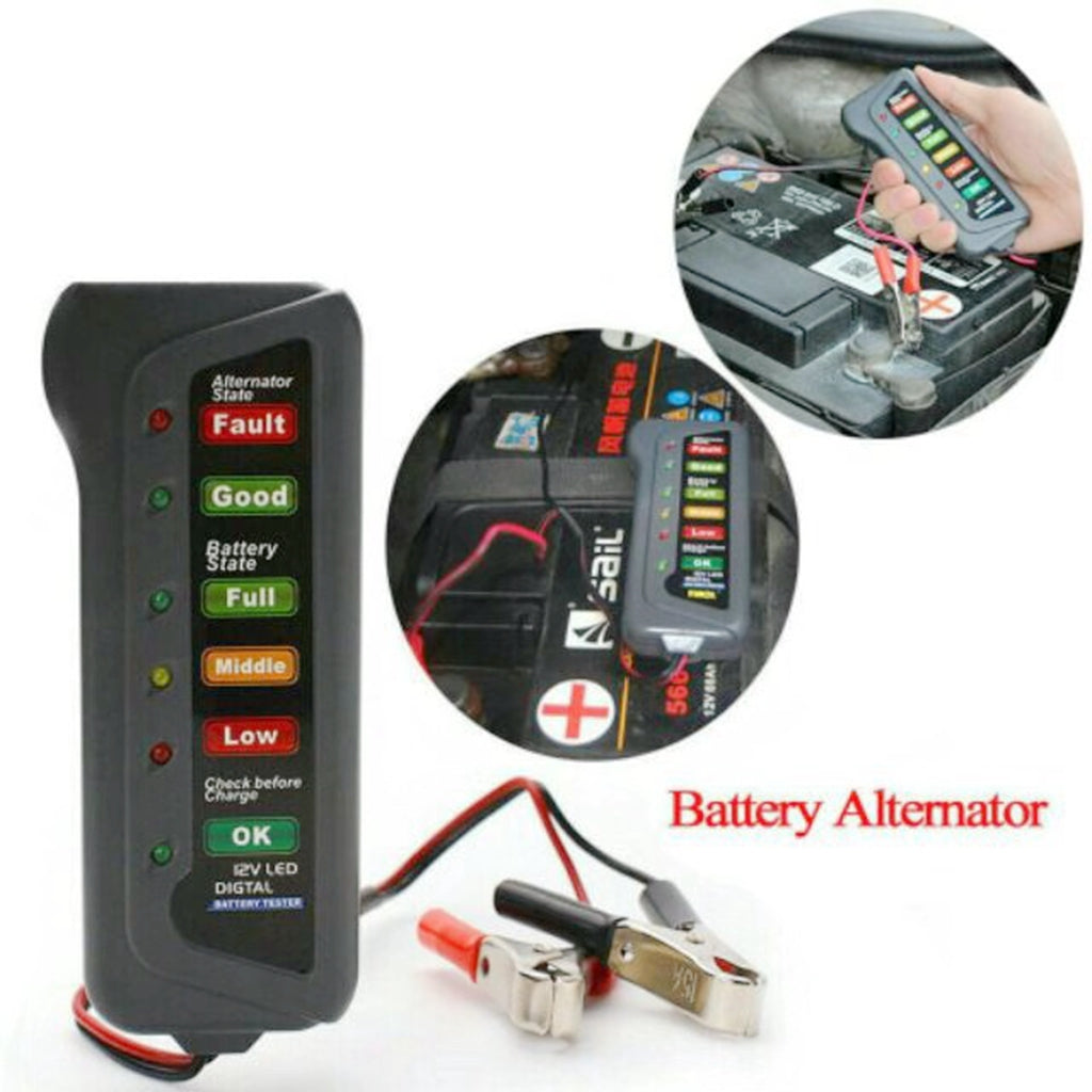 12V Autobatterietester 6 LED-Leuchten Anzeige Autodiagnosewerkzeug Autobatterietester Für PKW 12V