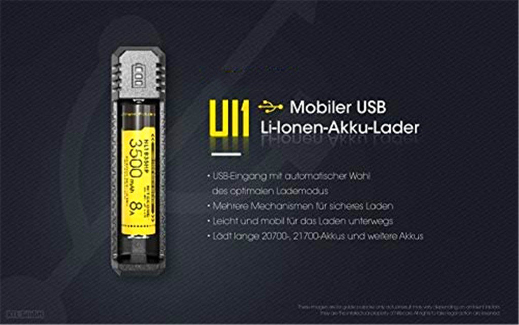 NITECORE Unisex-Erwachsene USB Ui1 Ladegerät, Mehrfarbig