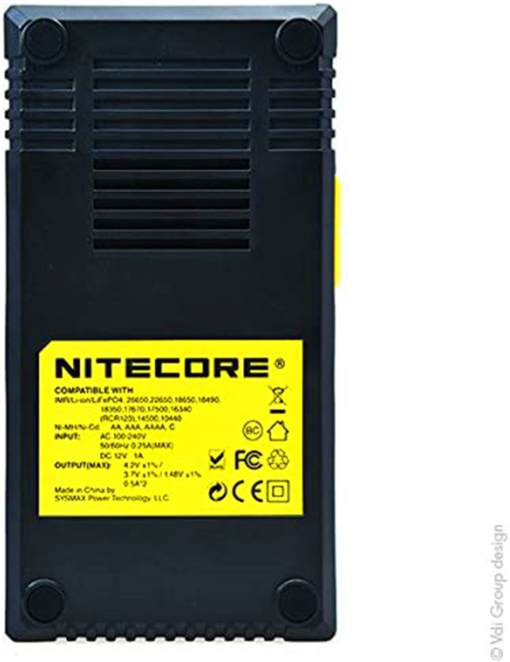 NITECORE D2EU  Universalladegerät für Li-Ion, Ni-MH, Ni-CD und LiFePO4 Akkus, LCD Display