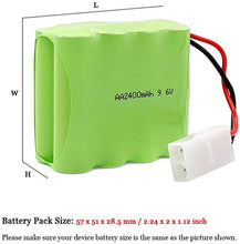 9.6V NiMH Akku, 2400mAh Wiederaufladbarer AA Akkupack mit USB Ladekabel und KET 2P Anschluss