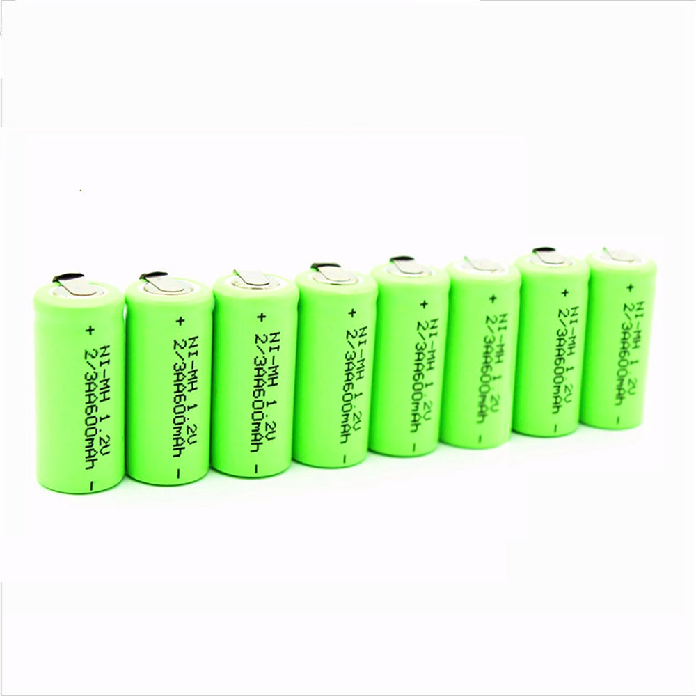 8PCS 2/3 AA Batterie 600 mAh Ni-Cd nicd 1,2 V Batterie Batterie blau